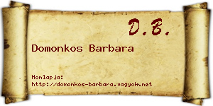 Domonkos Barbara névjegykártya