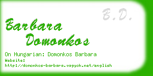 barbara domonkos business card